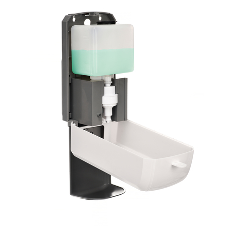 Alpine Industries Automatic Foam Hand Sanitizer/Soap Dispenser, Drip Tray, 1200 mL, White 430-F-T